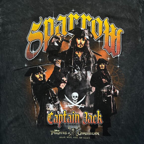 Captain Jack Sparrow Pirates of the Caribbean Disney Tee L - Picture 2 of 4